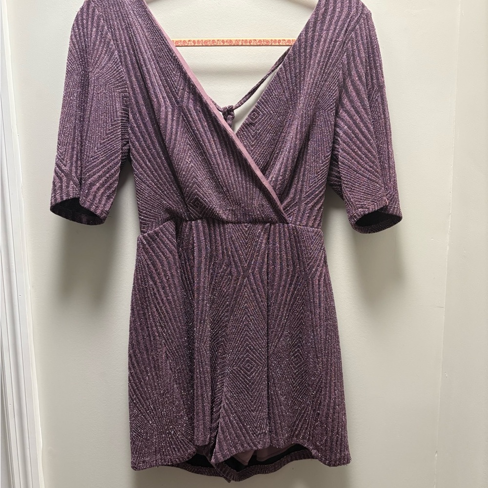 Source Unknown Purple Textured Romper